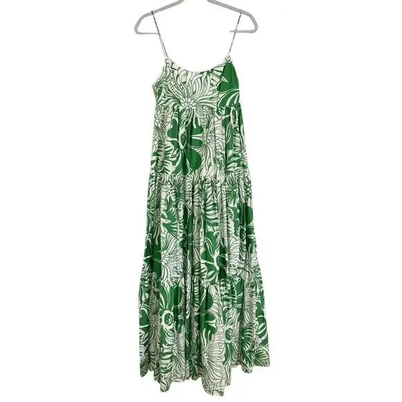 Borgo De Nor Calypso Green Merle Cotton Sleeveless Maxi Dress Gown Tuckernuck - Picture 9 of 13